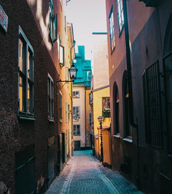 Alley amidst residential buildings