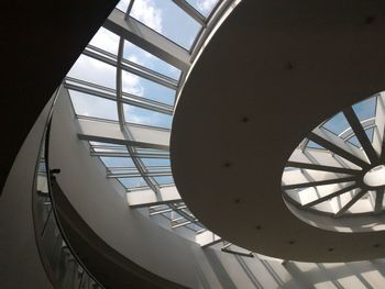 Low angle view of spiral staircase