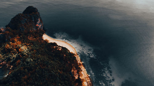 High angle view of sea against sky