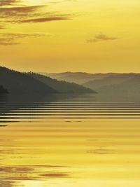 Scenic view of yellow sky during sunset