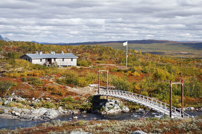 Footbridge above river