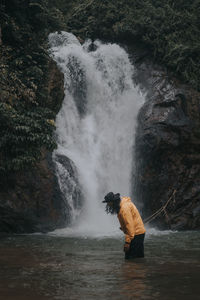 Scenic view of waterfall