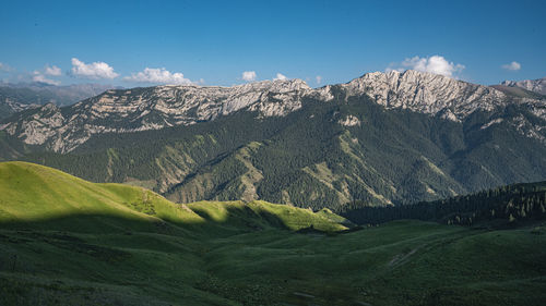 Scenic view of mountains against sky