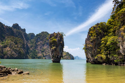 James bond island or khao tapoo, famous landmark movie of man with golden gun