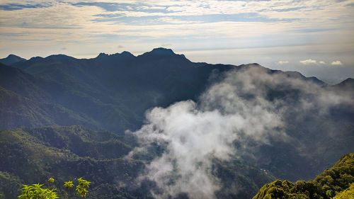 Scenic view of mountains against sky