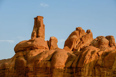 Low angle view of rock formation