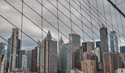 Low angle view of modern buildings against sky