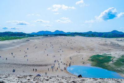 Scenic view of beach against sky