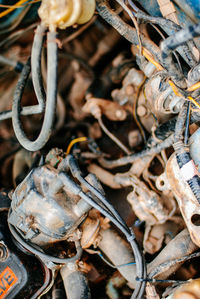 High angle view of rusty metal