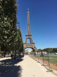 Eiffel tower against clear sky