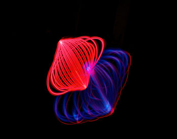 Light painting against black background