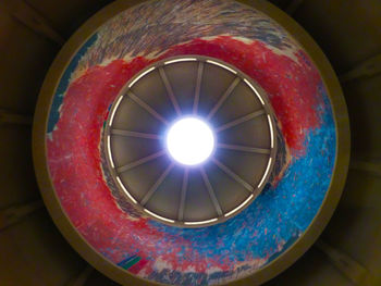 Low angle view of illuminated ceiling