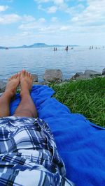 Woman relaxing on beach