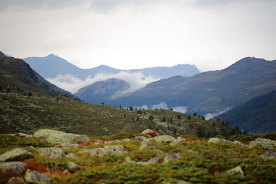 Scenic view of mountains against sky