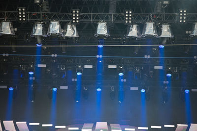 Blue stage lights