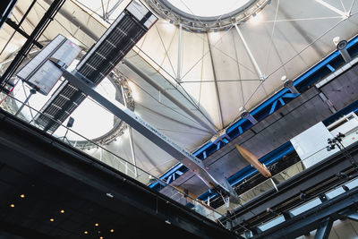 Low angle view of escalator