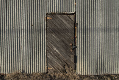 Corrugated iron building.