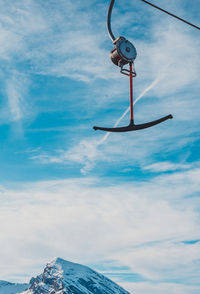 Low angle view of ski