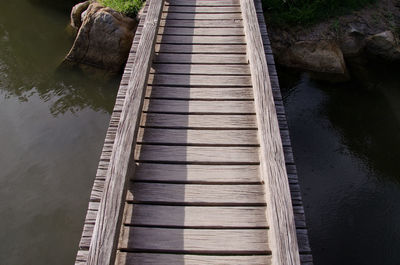 High angle view of pier over lake