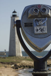 Coin-operated binoculars at lighthouse point park