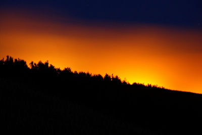 Silhouette trees against sky during sunset