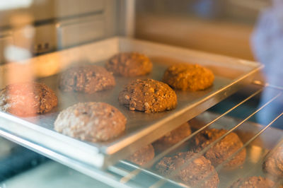 Close-up of meat in tray