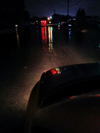 Reflection of illuminated lights in water