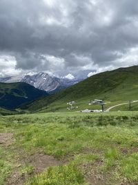 Scenic view of field against sky