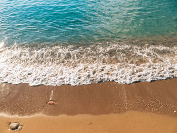 High angle view of sea waves