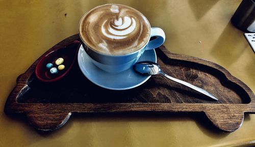 Coffee cup on table