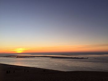 Scenic view of sea at sunset