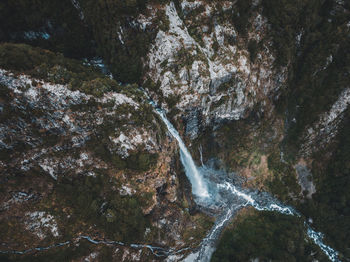 Scenic view of waterfall