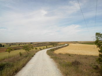 Road passing through field