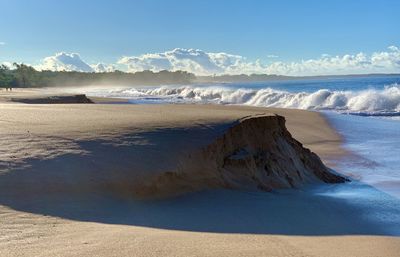 Scenic view of beach against sky