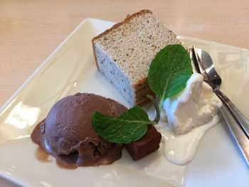 Close-up of dessert in plate