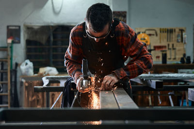 Man working at construction site