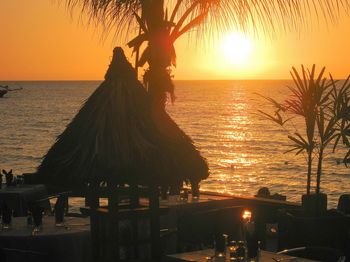 Scenic view of sea during sunset