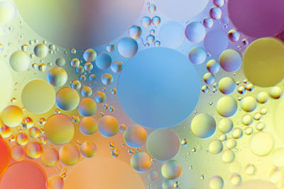 Colorful photo of oil on water with circle shape, abstract photo