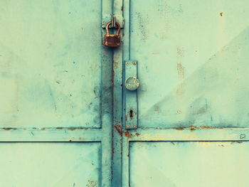 Close-up of rusty metal door