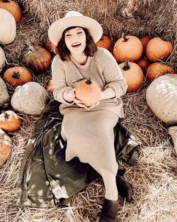 Rachel at the pumpkin patch