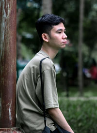 Young man looking away