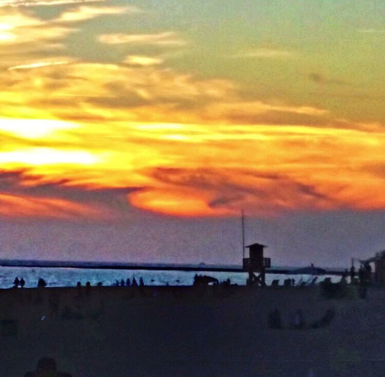 sunset, sea, orange color, water, sky, horizon over water, scenics, beach, beauty in nature, silhouette, cloud - sky, tranquil scene, tranquility, idyllic, shore, nature, dramatic sky, incidental people, cloud, sun