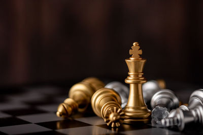 Close-up of chess pieces