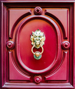 Close-up of door sculpture