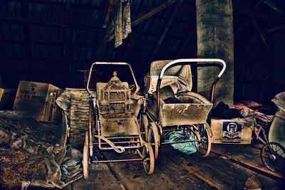 Empty chairs in abandoned room