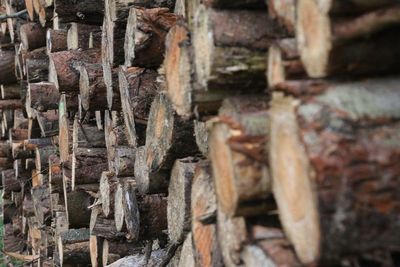 Full frame shot of stacked wood