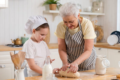 Mother and daughter at home