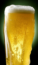 Close-up of beer glass