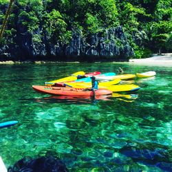 Boats in sea