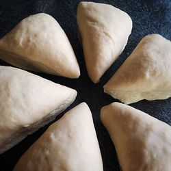 High angle view of bread in plate